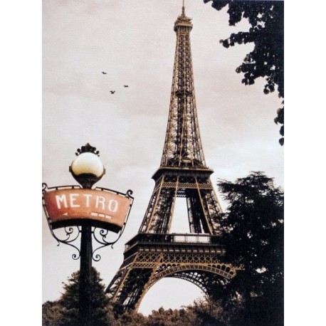 Reprodukce obrazu 18x24 Paris, Tour Eiffel, Metro