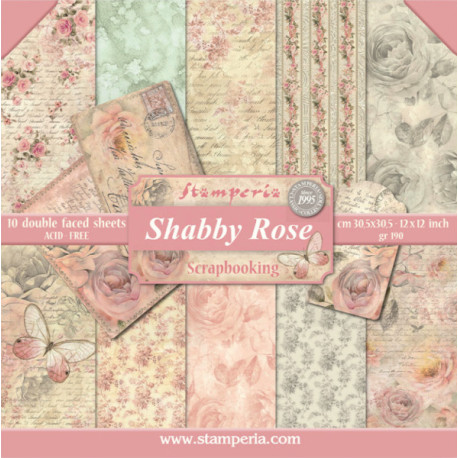 Sada papírů 30,5x30,5 190g Shabby Rose (SBBL12)