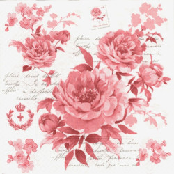 Romantická růžová růže 33x33