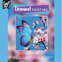 Diamantové malování - Modrý motýl 20x20cm