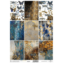 Scrap.papír A4 Inspirováno Klimtem, 9 obrázků na pozadí