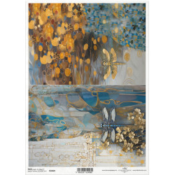 Papír rýžový A4 Inspirováno Klimtem, vážky