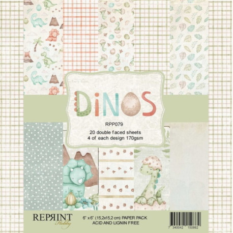 Sada papírů 15x15 170g Dinos (REPRINT)