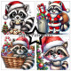 Sada papírů 15x15 Christmas Raccoons (PF)