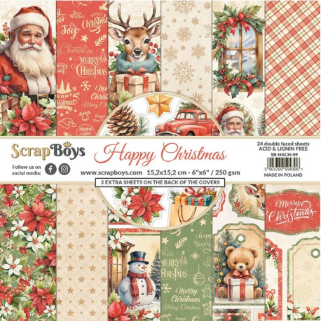 Sada papírů Happy Christmas 15,2x15,2 (ScrapBoys)