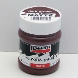 Akrylová barva Pentart 230ml - tm.hnědá, matná (3238)
