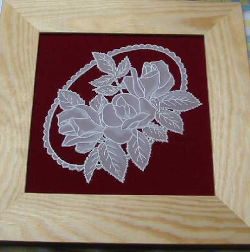Pergamano - obrázek s růžemi